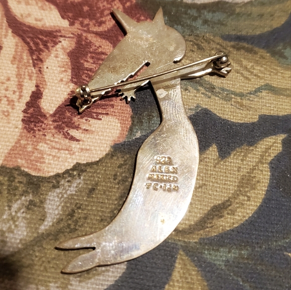 925 ALEX MEXICO TC-124 Sterling Silver Mermaid Brooch - Picture 4 of 4